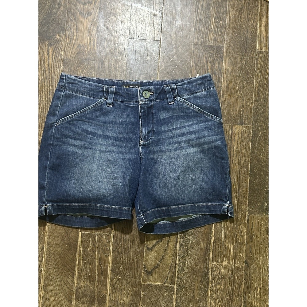 Lee Regular Fit Mid Rise Blue Jean Shorts Womens 6 Medium